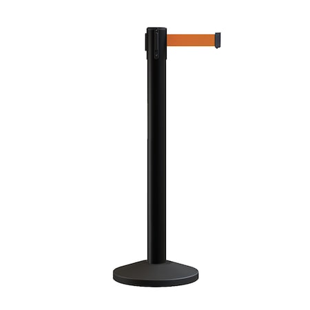 Montour Line Stanchion Belt Barrier Black Post 16ft. Orange Belt ES660-BK-OR-160